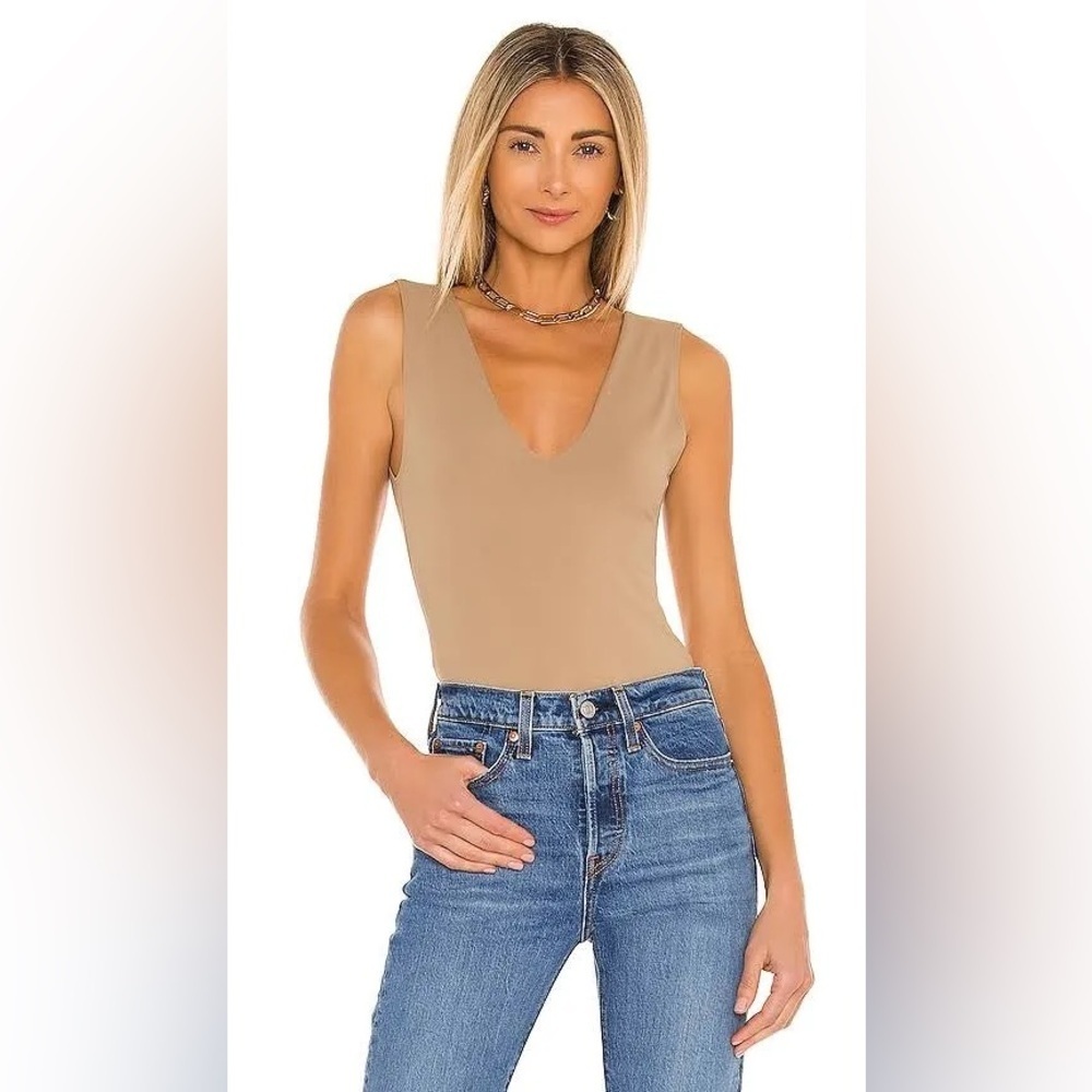 NWT - Free People Keep It Sleek Bodysuit in Tan - Size XL